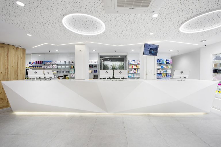 Mostrador farmacia Krion