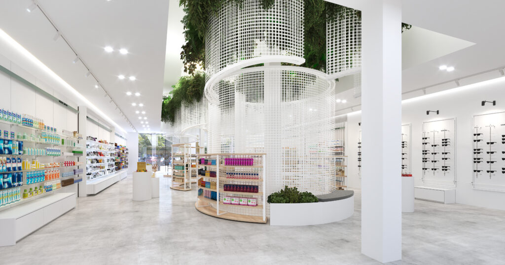 Diseño en 3D para farmacias.