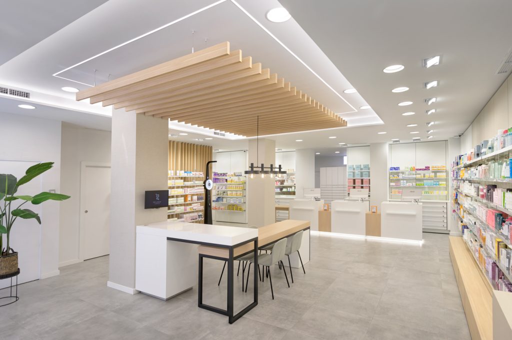 Estilo temporal en una farmacia.