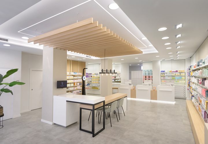Estilo temporal en una farmacia.