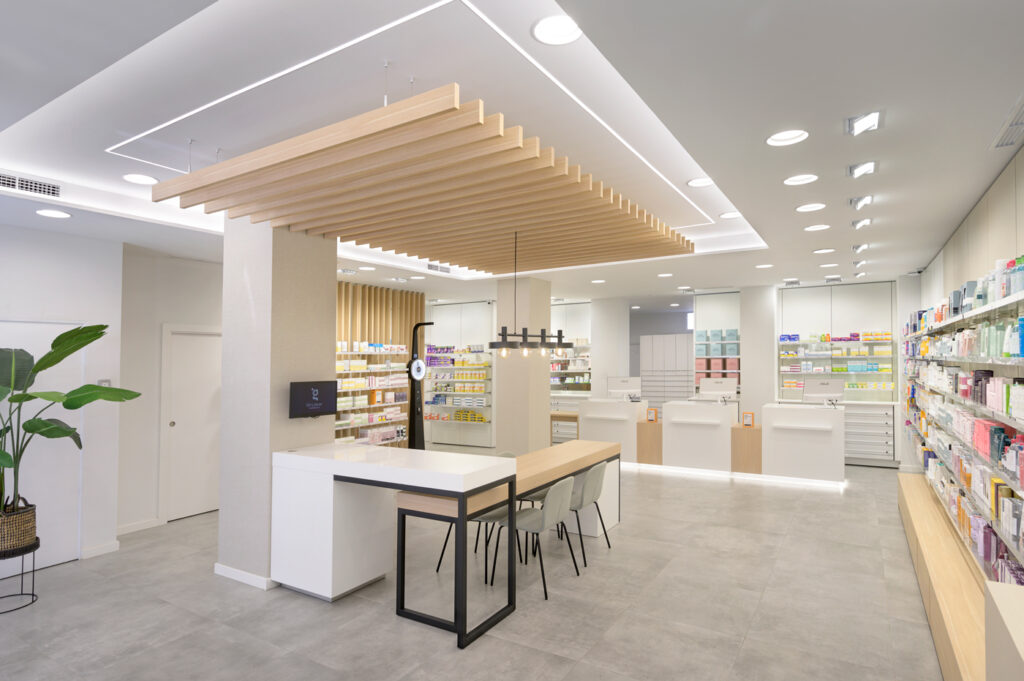 Estilo temporal en una farmacia.