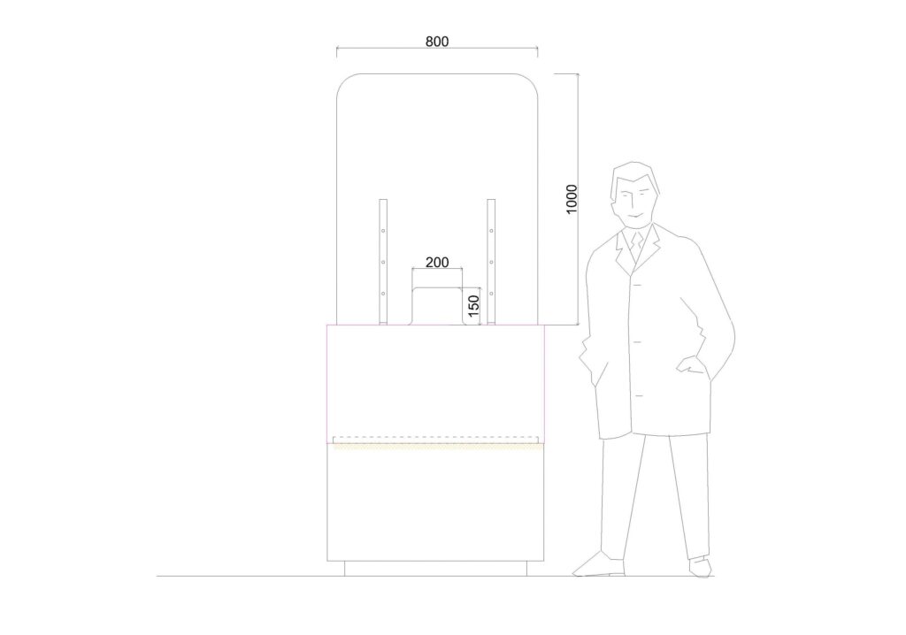 Pantalla de proteccion con medidas